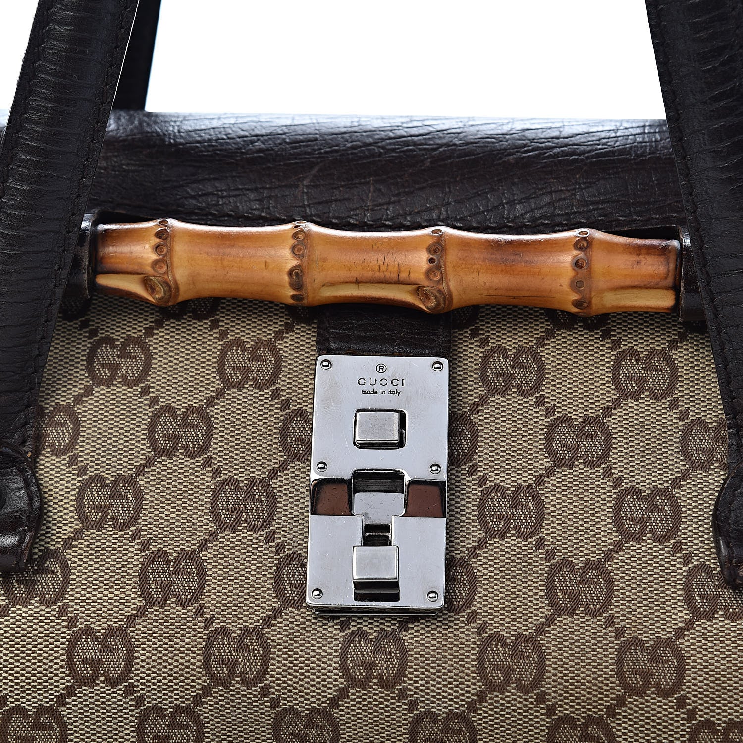 Gucci Monogram Bamboo Bullet Bag Dark Brown 22 of 22