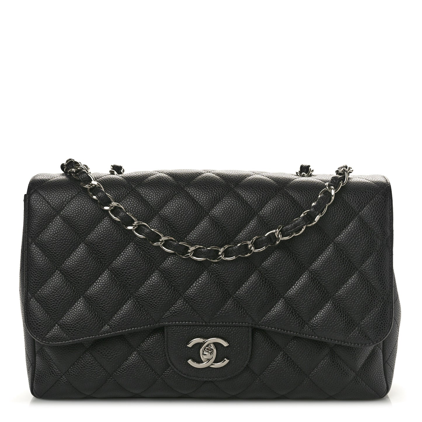 Caviar Quilted Jumbo Single Flap Black