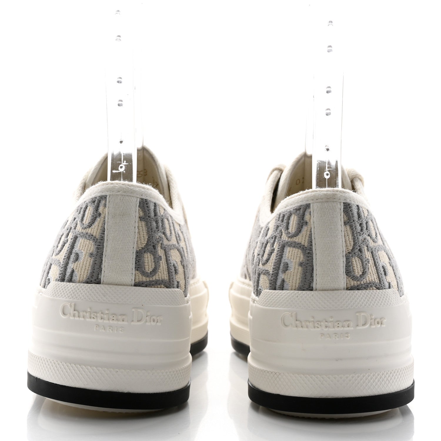 Christian Dior Canvas Oblique Canvas Oblique Walk'N'Dior Platform Sneakers 37 Grey Stone 5 of 9