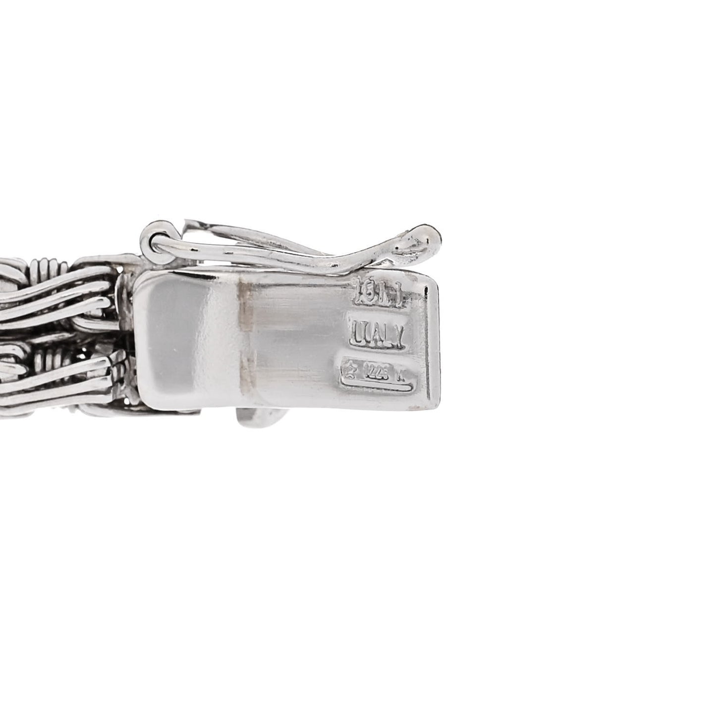 18K White Gold Diamond Woven Silk Bracelet