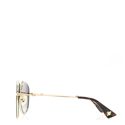 Gucci Metal Web Aviator Sunglasses GG0062S Green Red 3 of 6