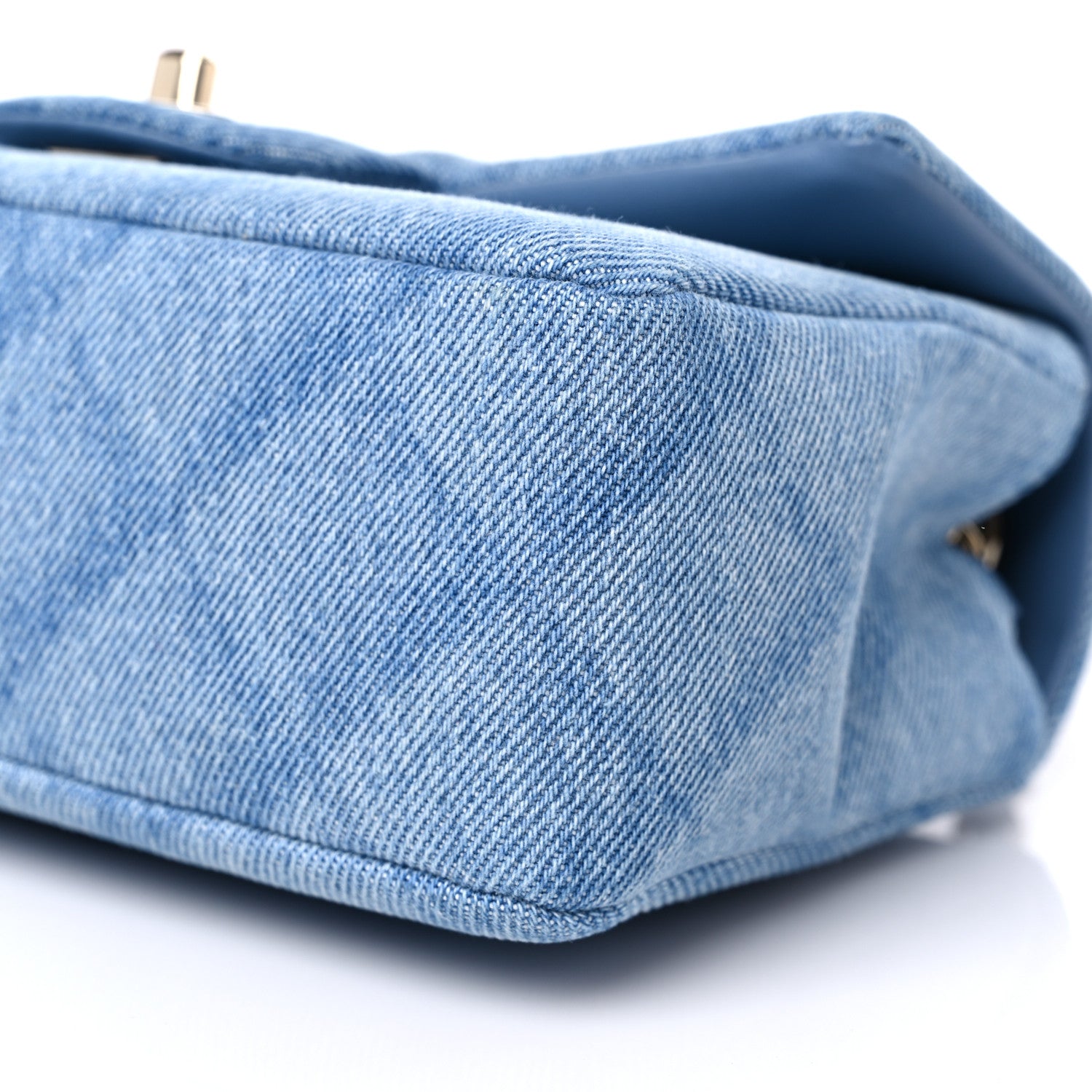 Chanel Denim Quilt Print Mini Rectangular Flap Light Blue 8 of 9