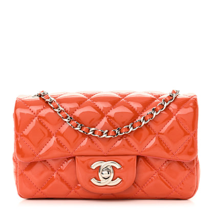 Chanel Patent Quilted Extra Mini Rectangular Flap Orange 1 of 11