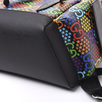 Gucci GG Supreme Monogram Psychedelic Medium Double Buckle Backpack Black Multicolor 6 of 8