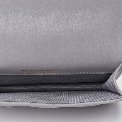 Chanel Lambskin Quilted Top Handle Flap Coin Purse With Chain Grey 4 of 4