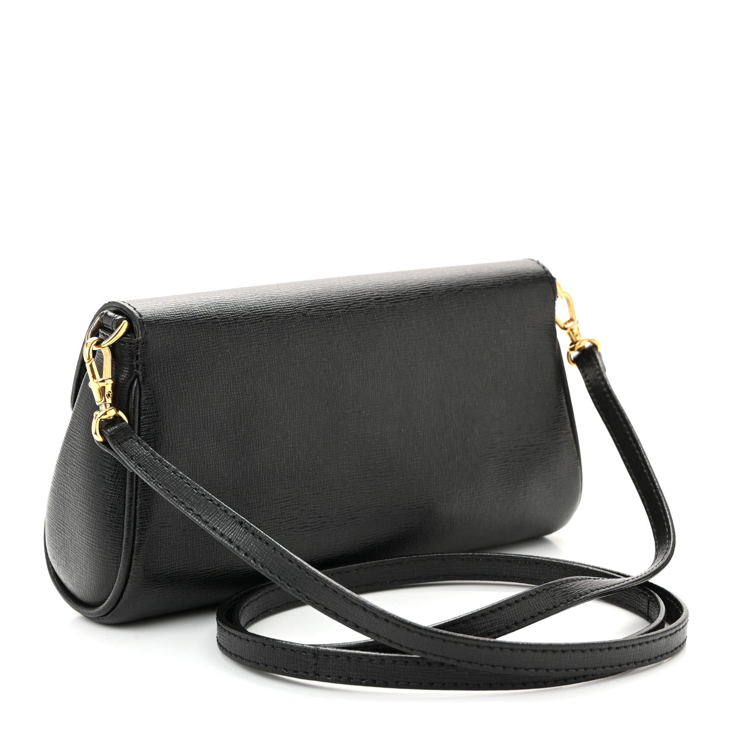 Fendi Vitello Elite Flap Crossbody Bag Black 15 of 19