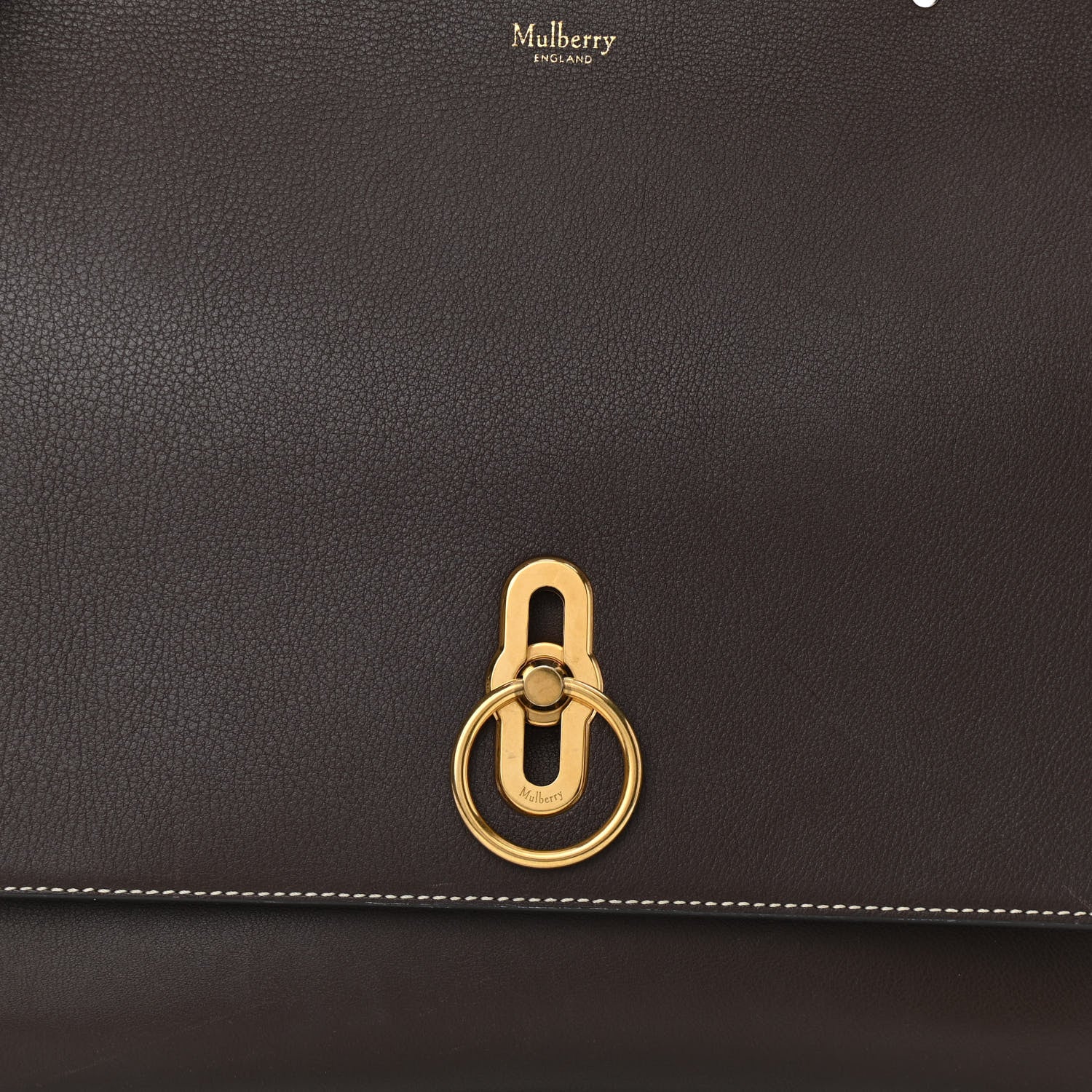 Mulberry Natural Grain Leather Amberley Satchel Chocolate 7 of 13