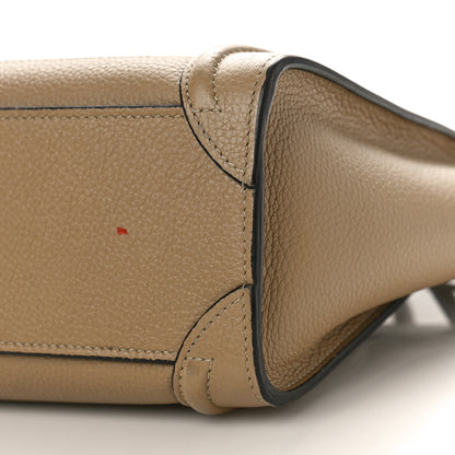 Celine Drummed Calfskin Nano Luggage Dune 8 of 11