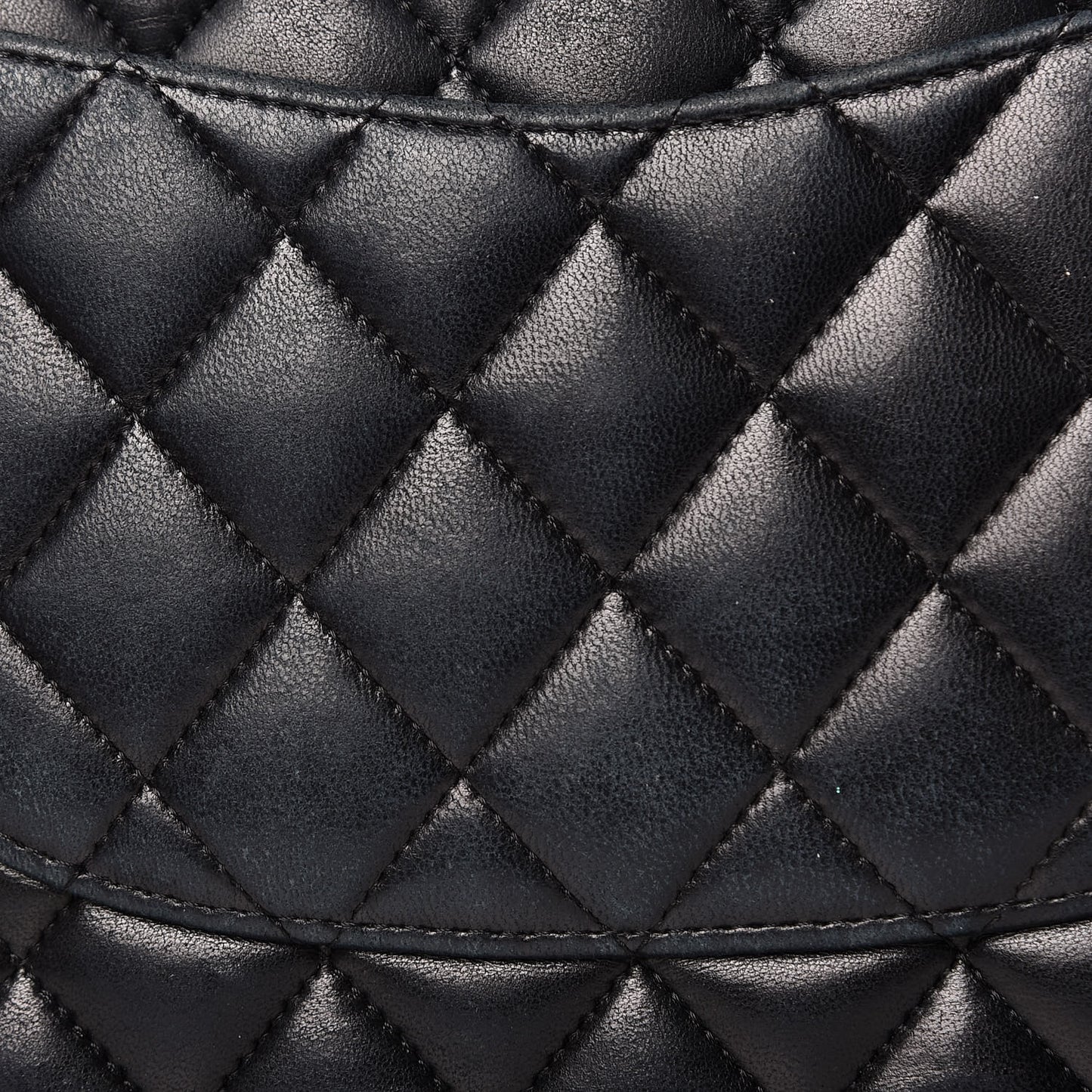 Lambskin Quilted Medium Double Flap Black