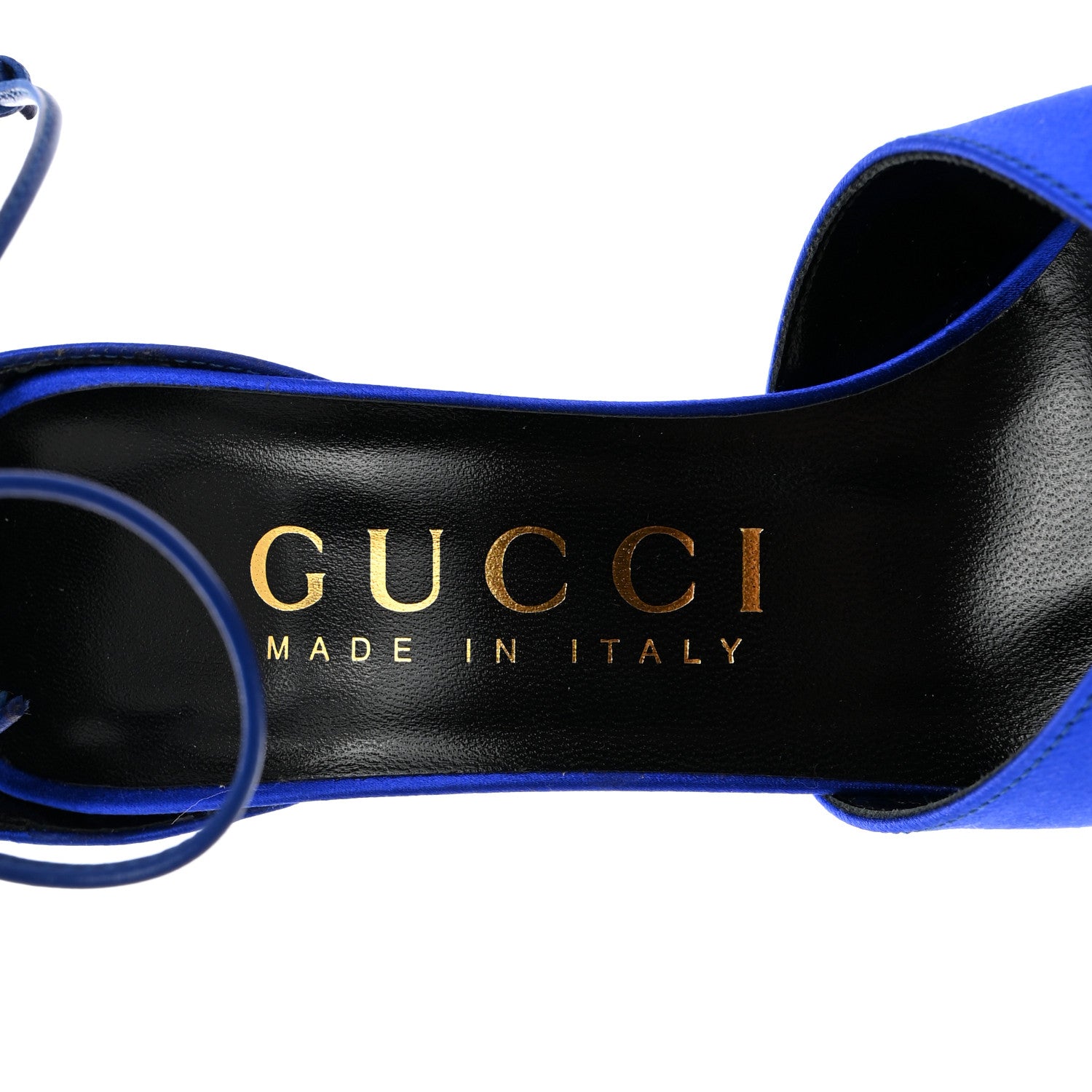 Gucci Nappa Fabric Priscilla Ankle Cuff Pumps 37 Electric Blue 6 of 9