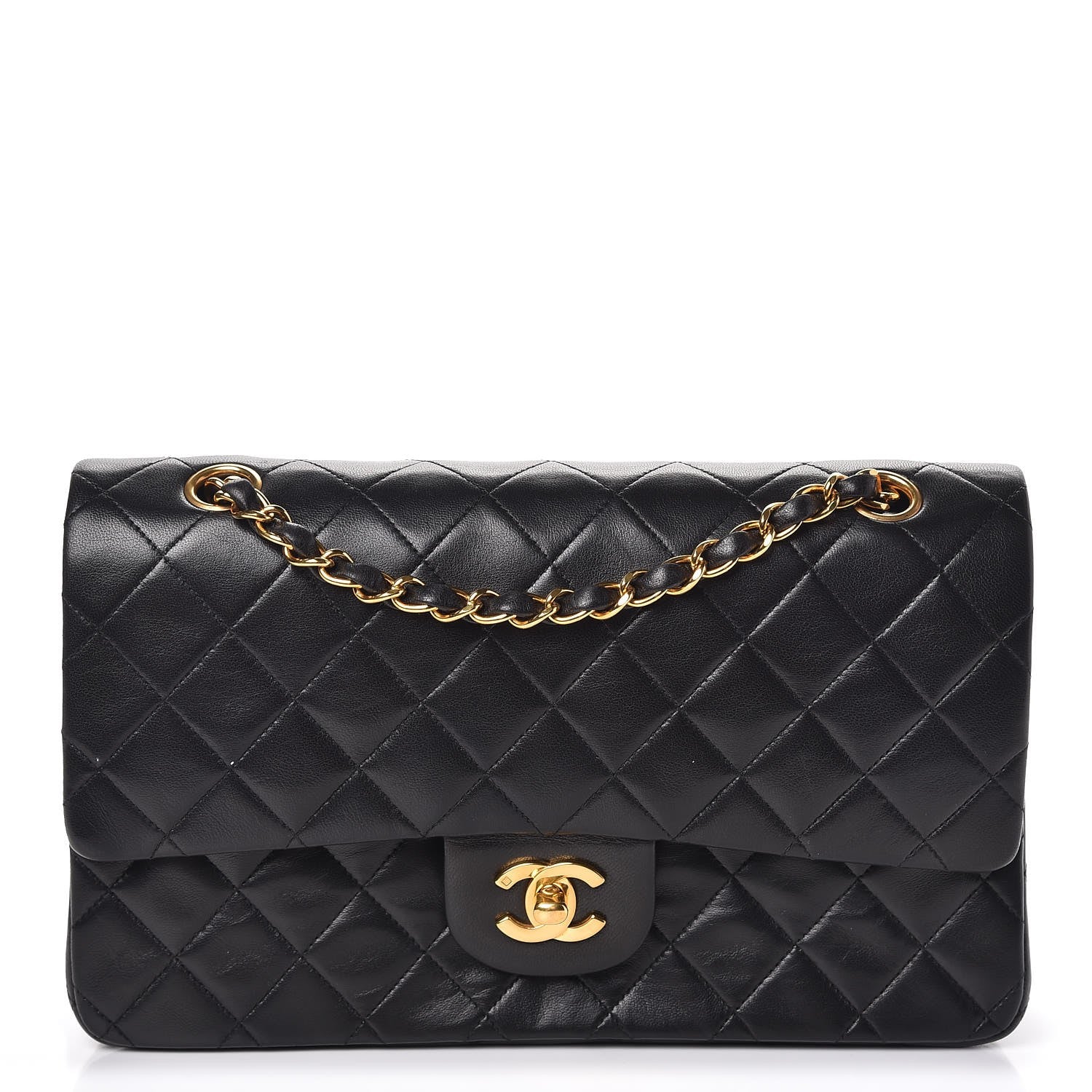 Chanel Lambskin Quilted Medium Double Flap Black 1 of 11