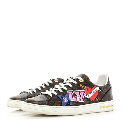 Louis Vuitton Calfskin Monogram LV Black Heart Sneakers 38 Cacao 3 of 11