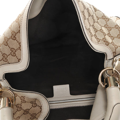 Gucci Monogram Medium Indy Top Handle Hobo Off White 5 of 6