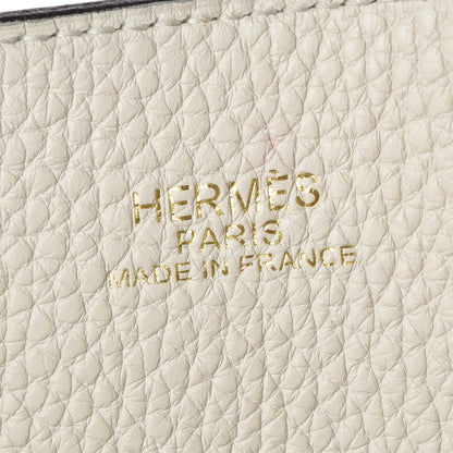 Hermes Taurillon Clemence Double Sens 36 Reversible Tote Etain Beton 9 of 17