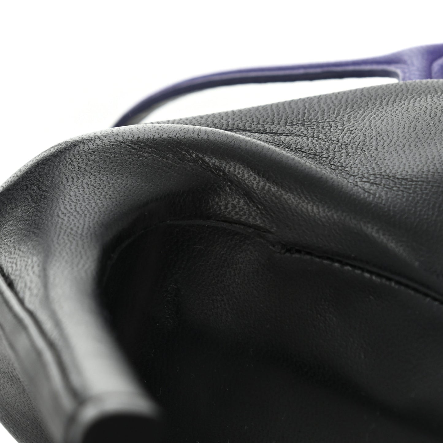 Lambskin Open Toe Glove Sandal 37.5 Black Purple