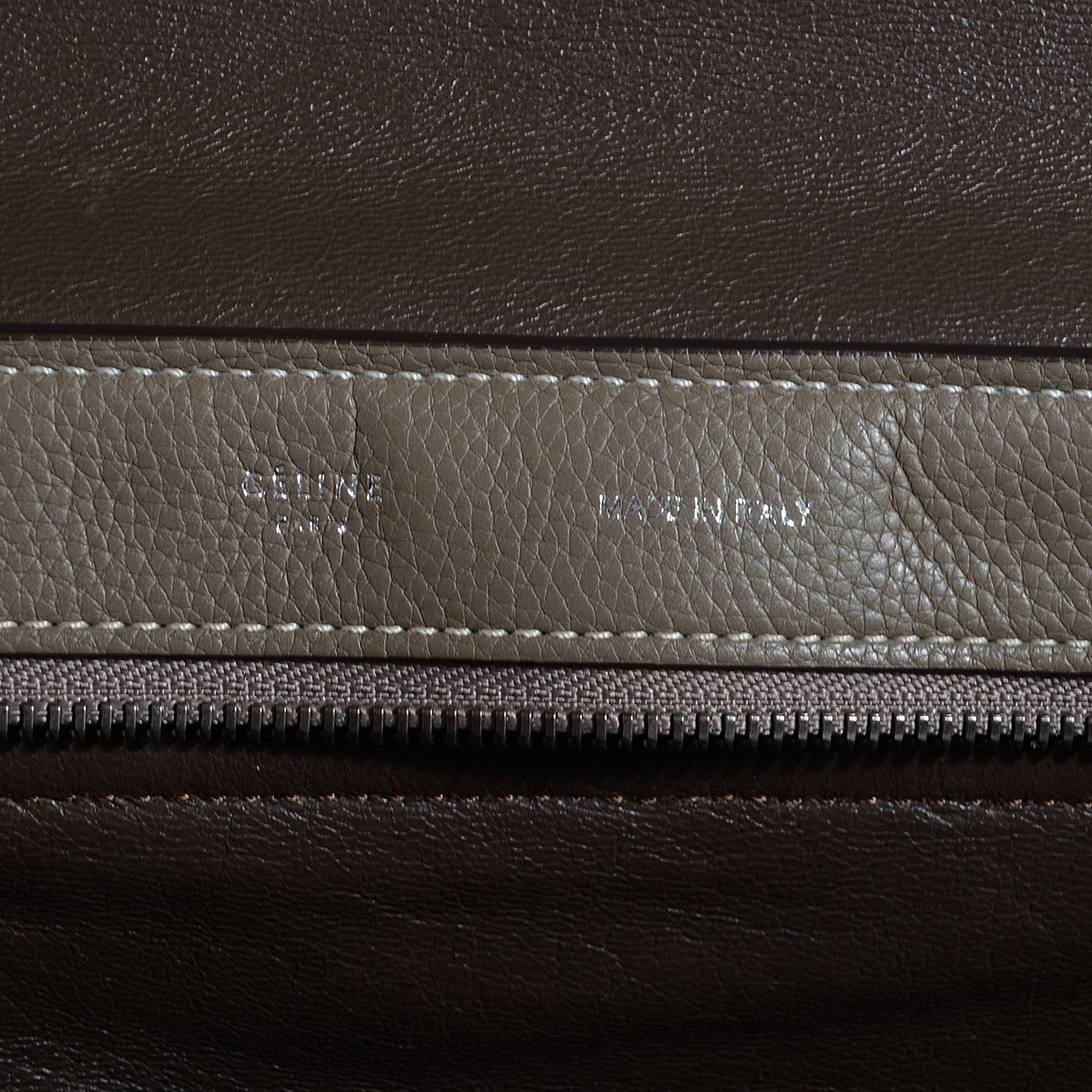 Celine Calfskin Suede Medium Trapeze Souris 6 of 9