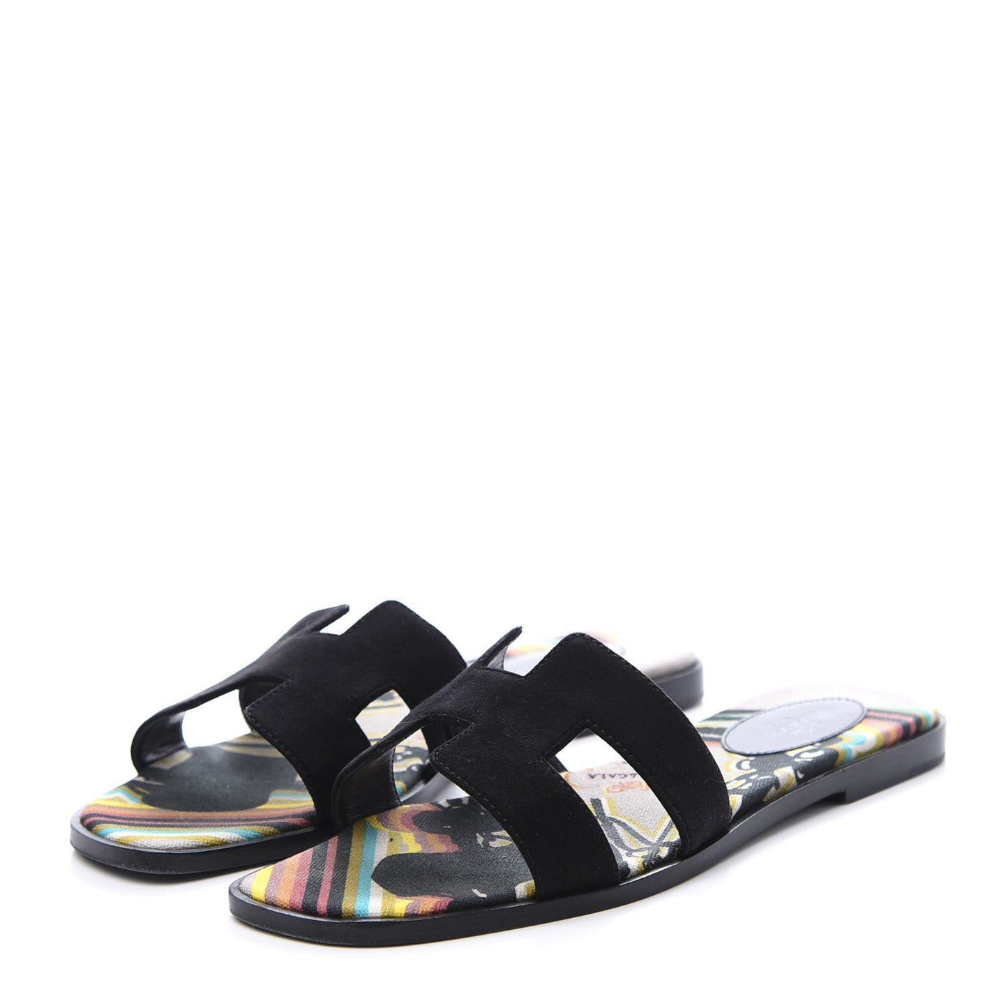 Suede Goatskin Oran Sandals 39 Black
