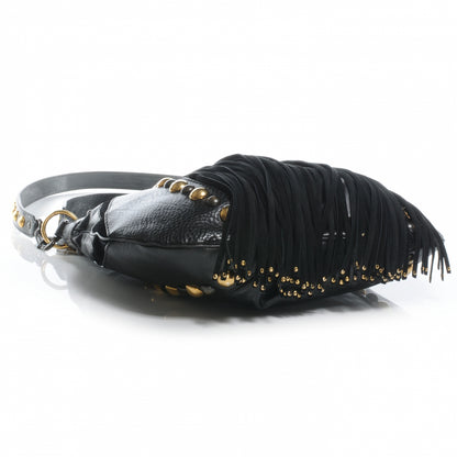 Gucci Leather Suede Fringe Babouska Hobo Black 4 of 7