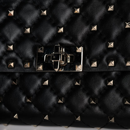 Valentino Garavani Lambskin Rockstud Spike Wallet on Chain Black 11 of 12