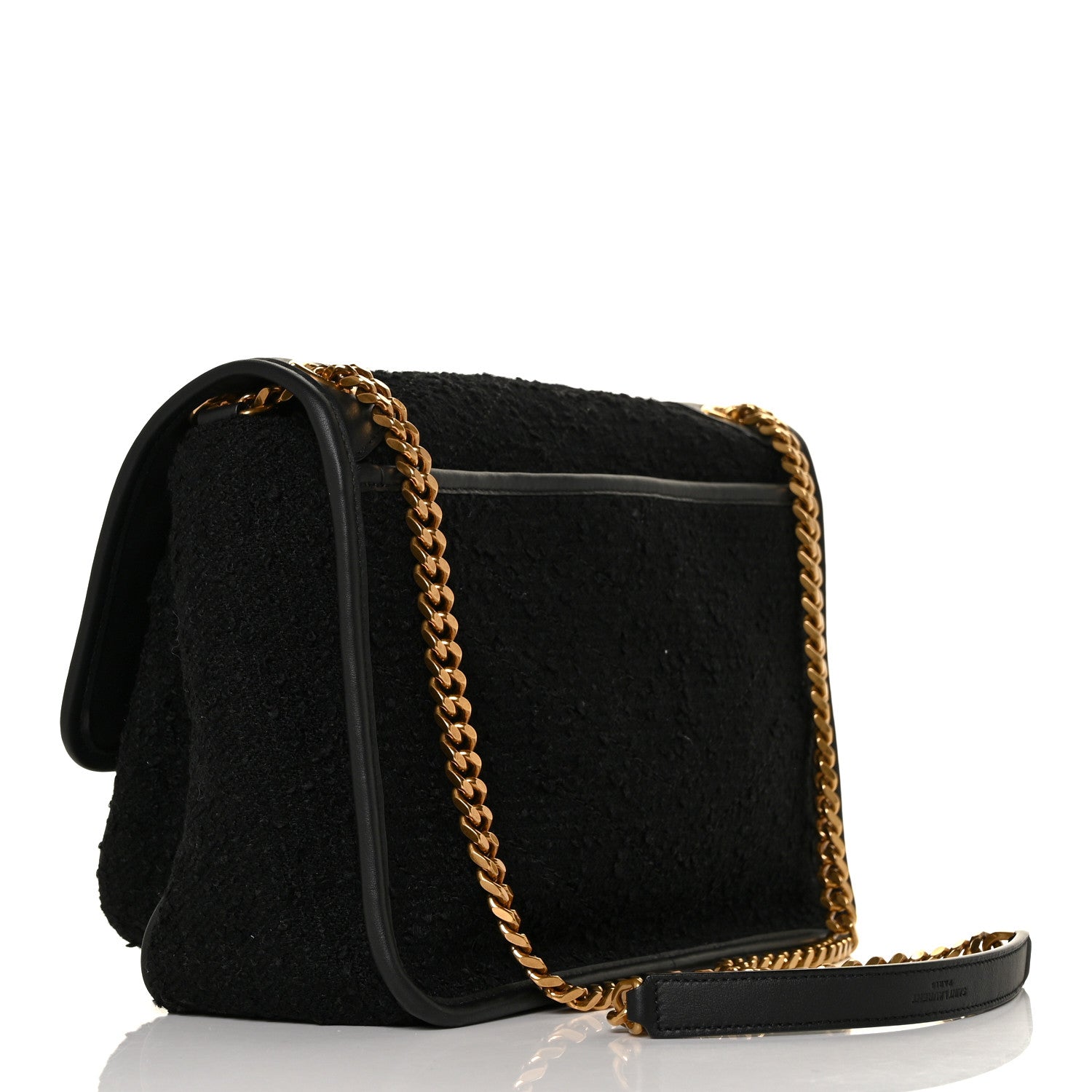 Saint Laurent Boucle Tweed Monogram Medium Niki Chain Satchel Black 2 of 7