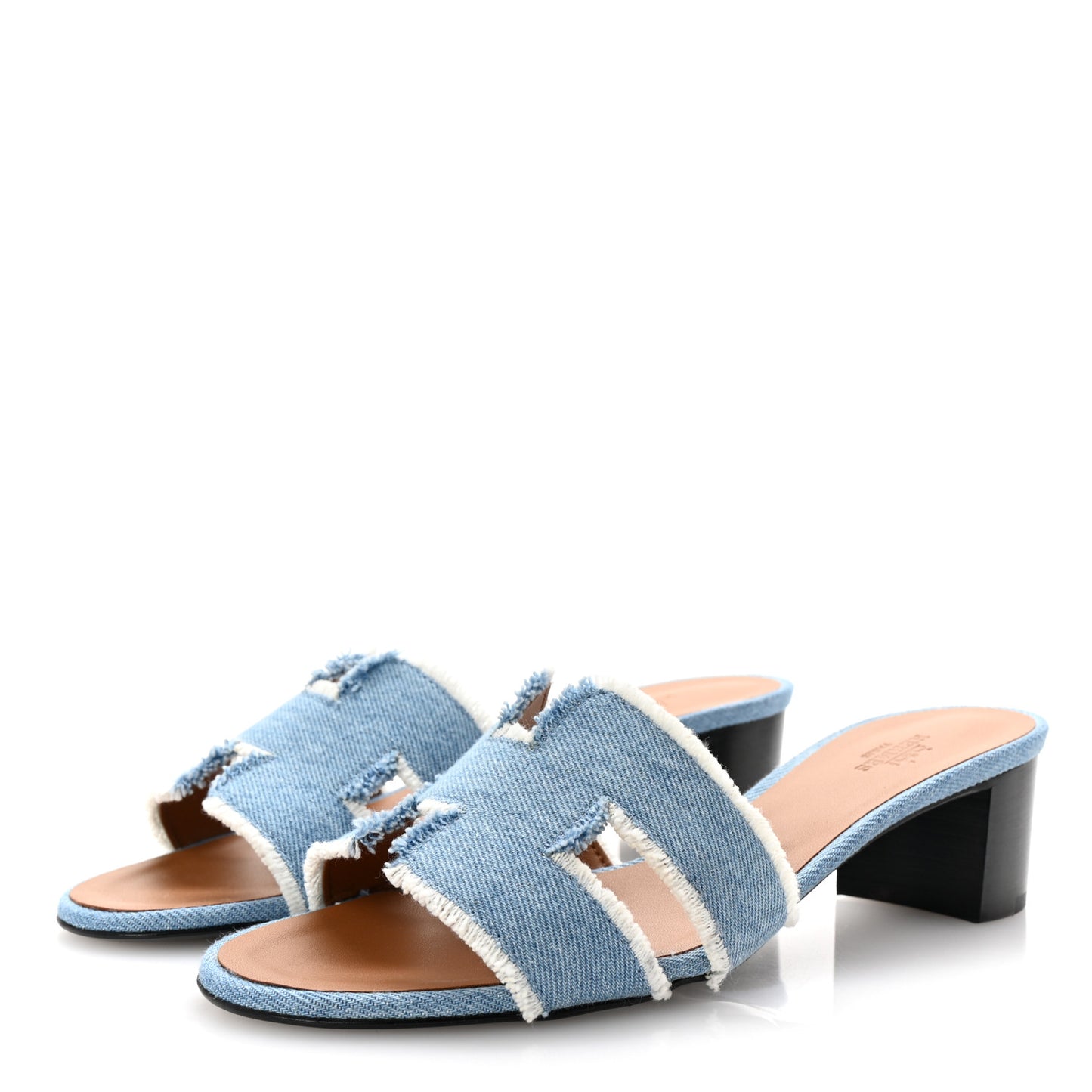 Denim Fringe Oasis Sandals 39 Bleu Clair