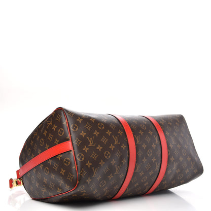 Louis Vuitton Calfskin Monogram Keepall Bandouliere 50 Coquelicot 3 of 8