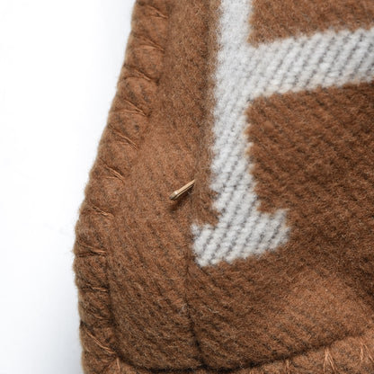 Hermes Wool Cashmere Avalon Pillow PM Ecru Camel 5 of 5