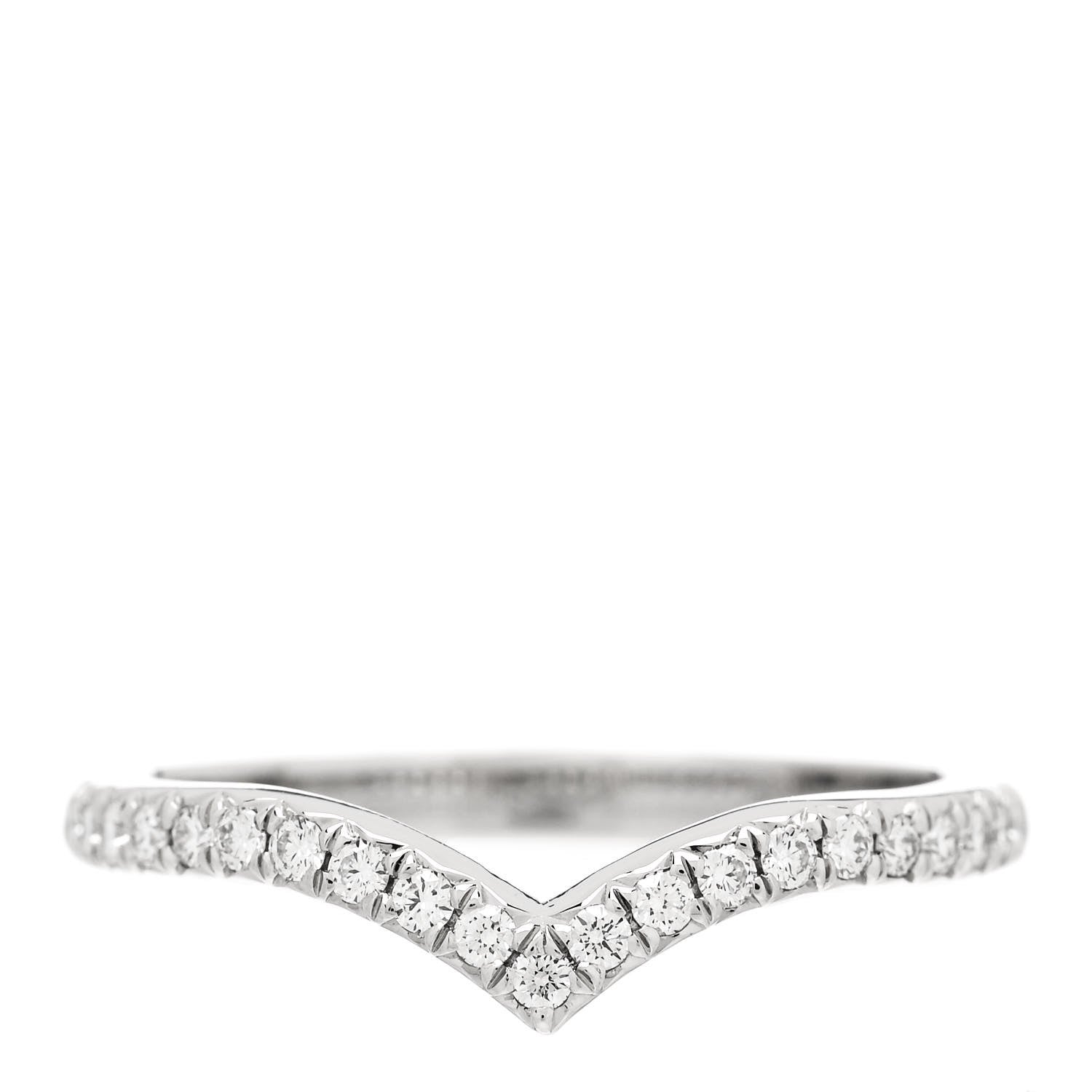 Tiffany Platinum Diamond Soleste V Band Ring 53 6.5 1 of 5