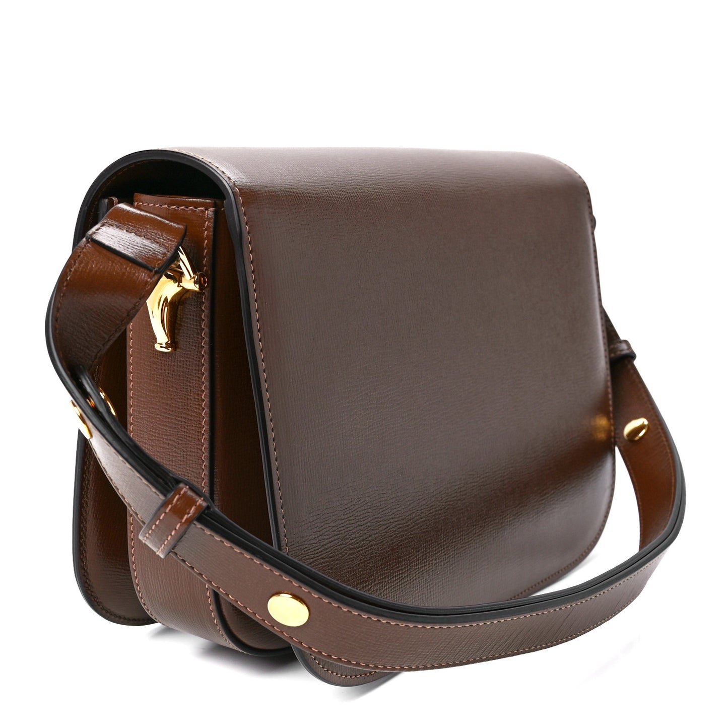 Azalea Calfskin Horsebit 1955 Shoulder Bag Brown Sugar