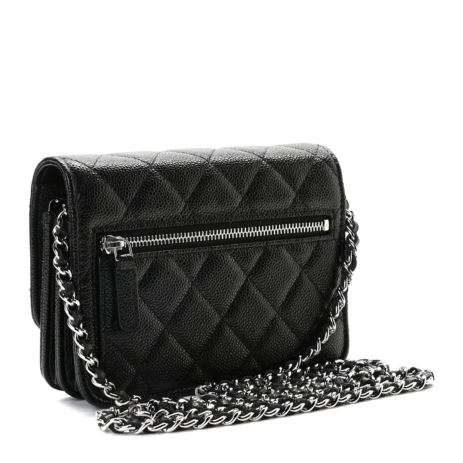 Chanel Caviar Quilted Mini Wallet On Chain WOC Black 3 of 9