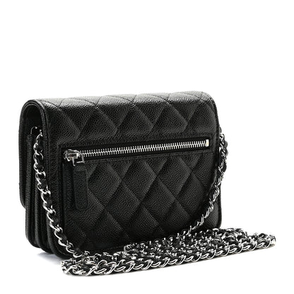Chanel Caviar Quilted Mini Wallet On Chain WOC Black 3 of 9