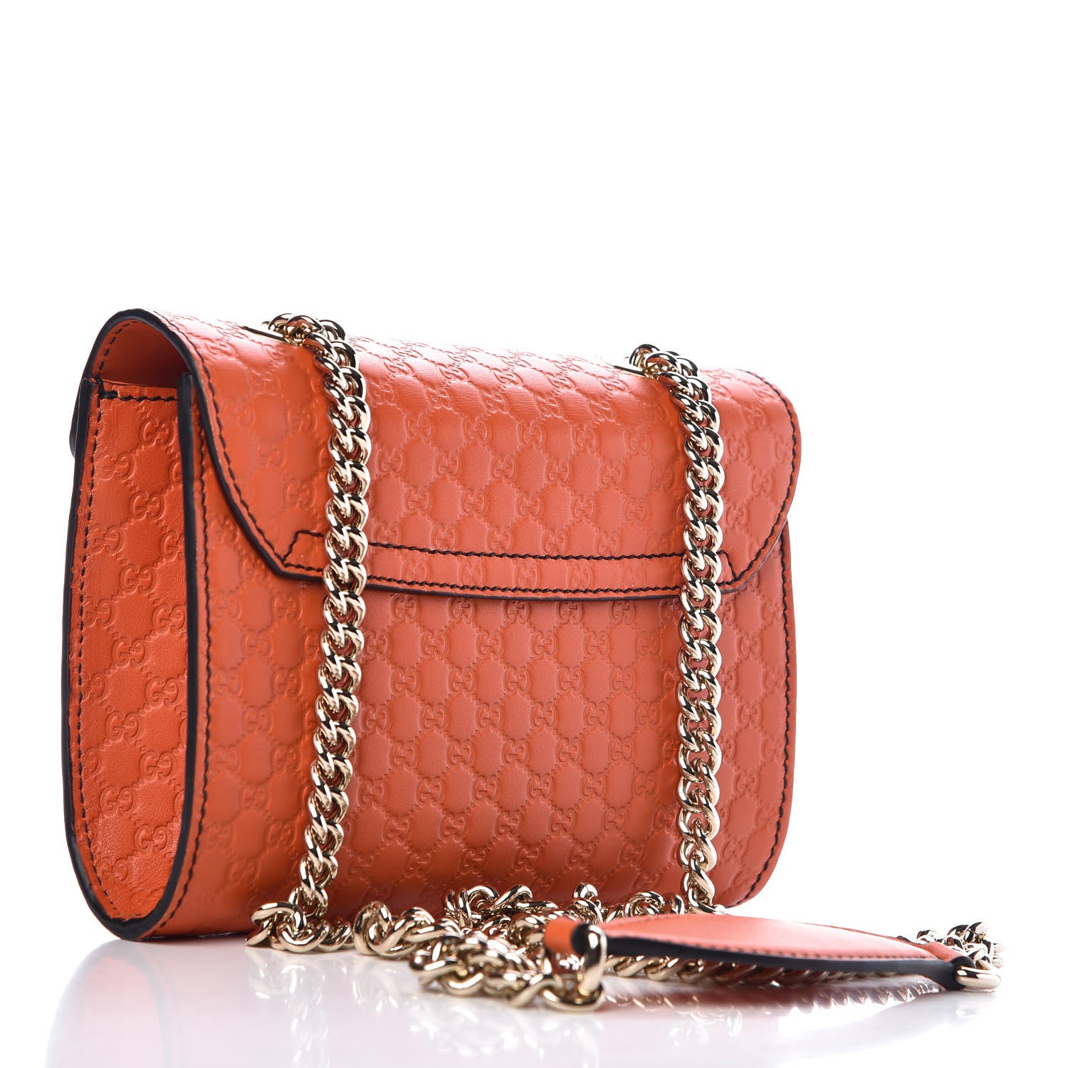 Gucci Soft Microguccissima Mini Emily Chain Shoulder Bag Sun Orange 3 of 8