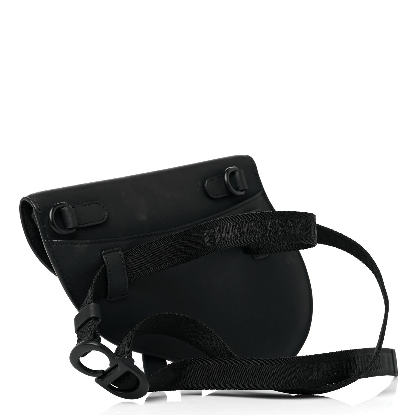 Ultra Matte Calfskin Saddle Belt Bag Black