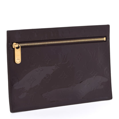 Louis Vuitton Vernis Pershing Square Clutch GM Rouge Fauviste 3 of 11