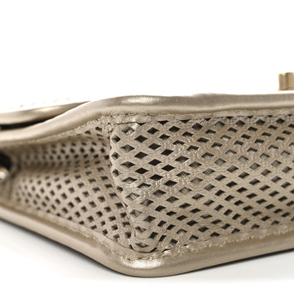 Chanel Metallic Perforated Calfskin Small Up In The Air Flap Light Gold 9 of 10
