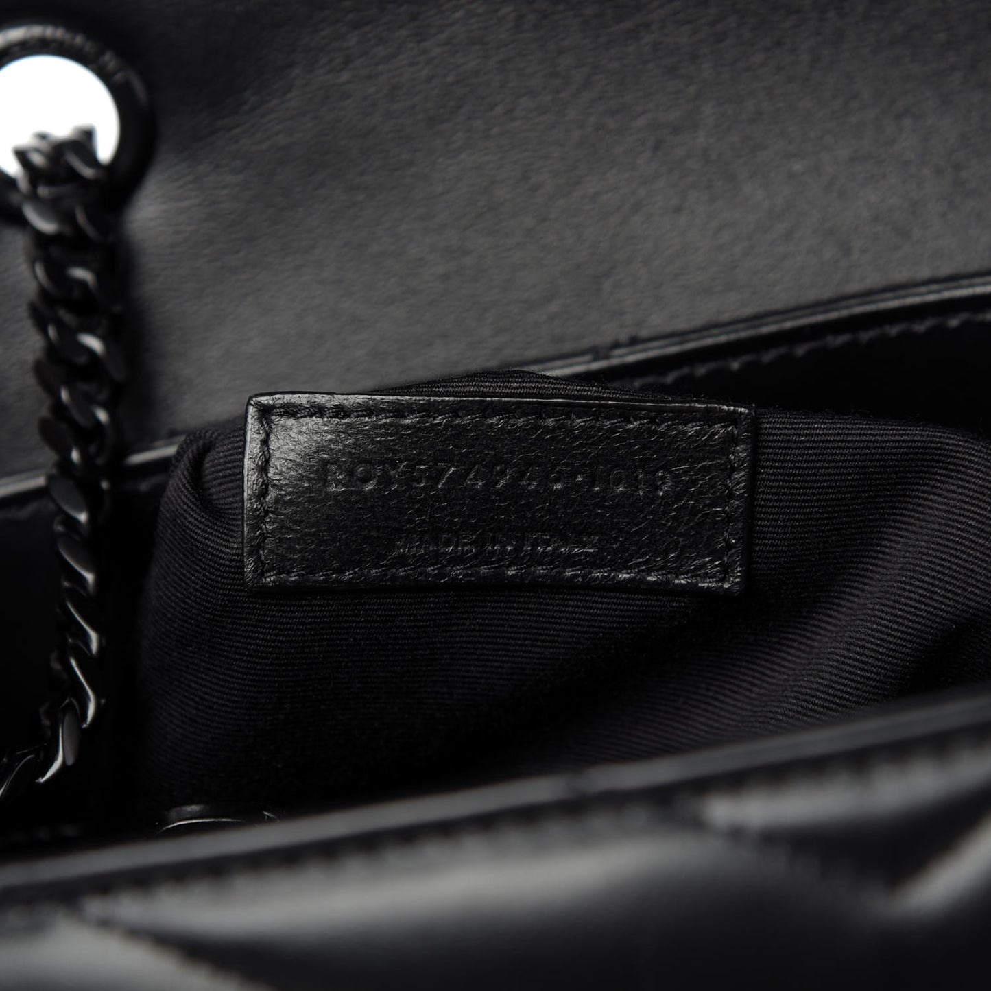 Calfskin Y Quilted Monogram Medium Loulou Chain Satchel Black