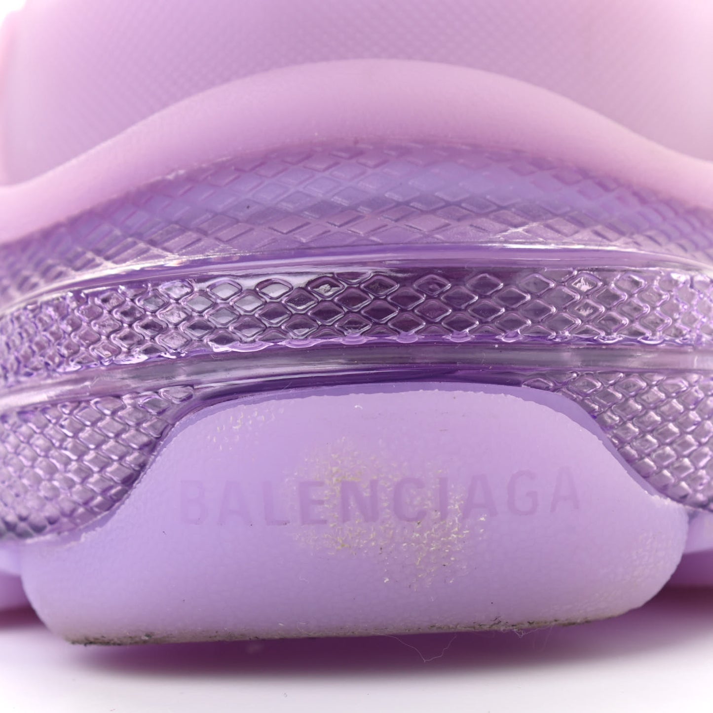 Fabric Mesh Clear Sole Womens Triple S Sneakers 37 Light Lilac White
