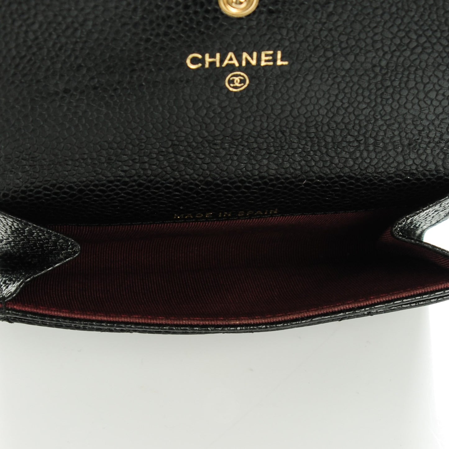 Caviar Quilted Flap Card Holder Black