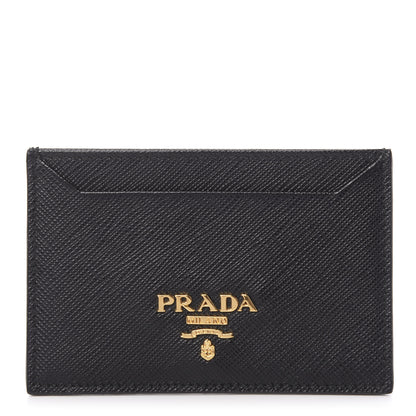 Prada Saffiano Metal Card Case Black 1 of 7