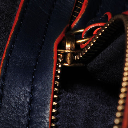 Celine Supple Calfskin Large Phantom Luggage Navy Blue Orange 9 of 9
