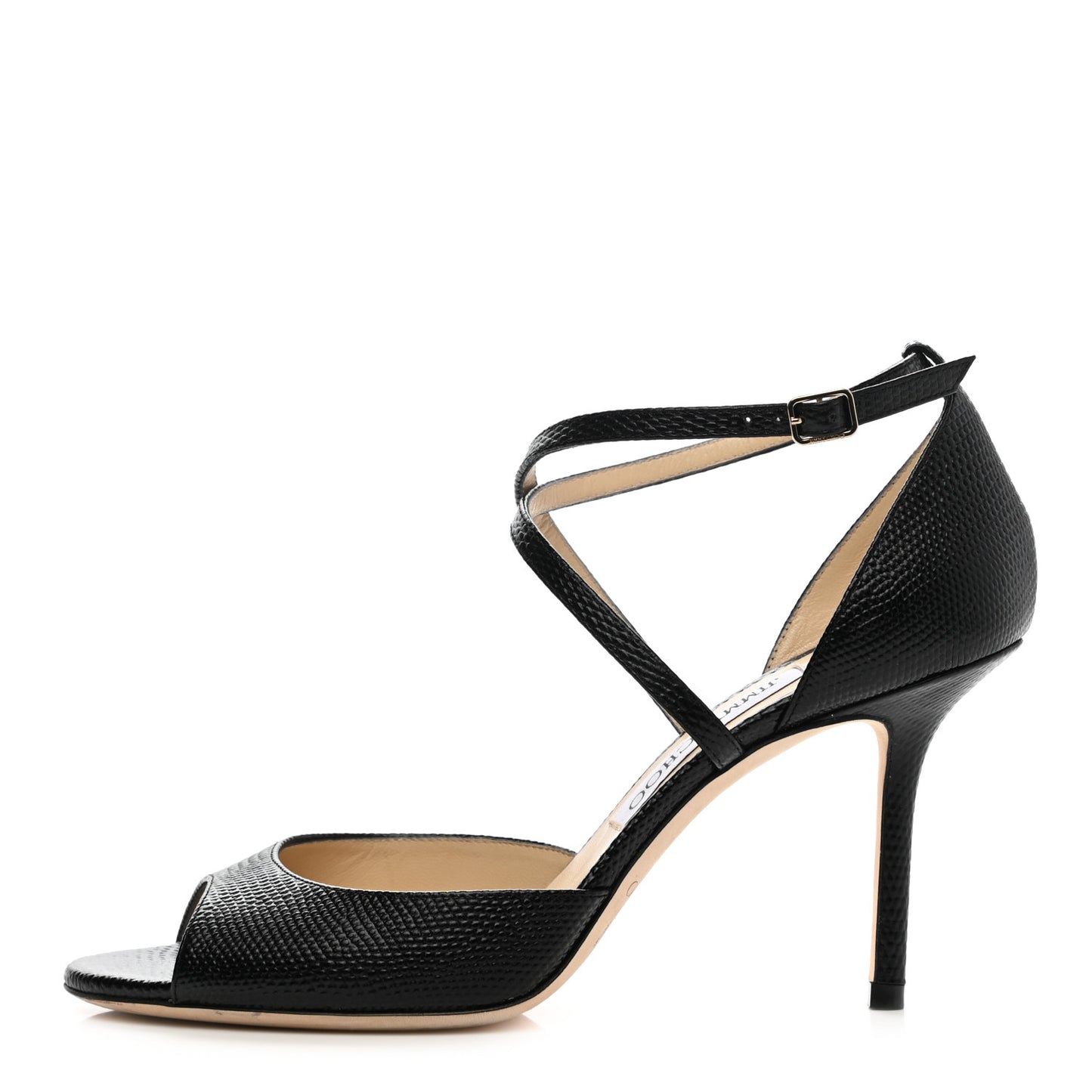 Lizard Emsy Crisscross Sandals 38 Black