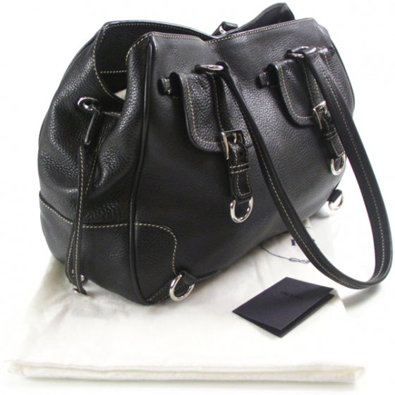Vitello Daino Tote Black