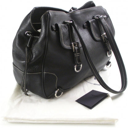 Prada Vitello Daino Tote Black 3 of 9