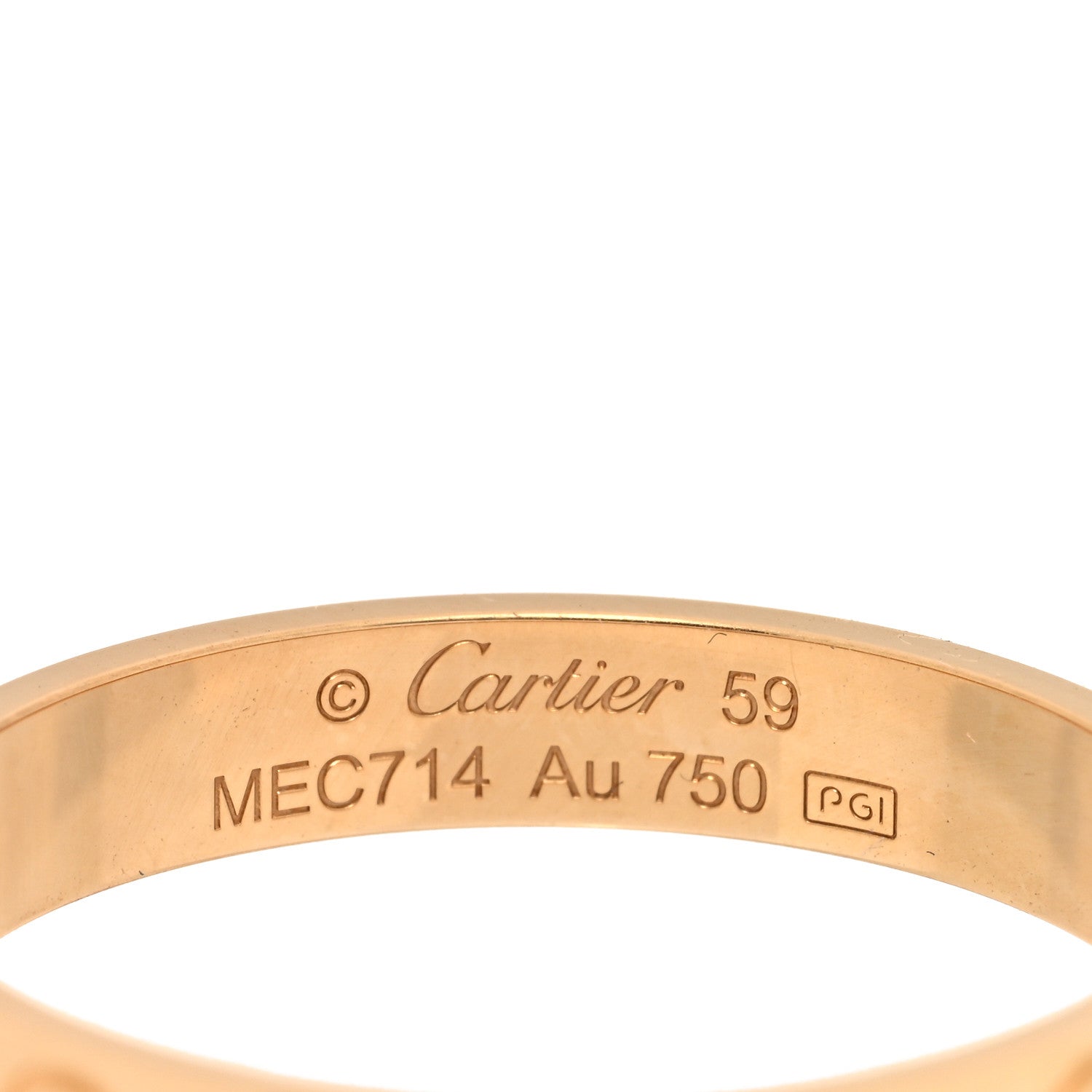 Cartier 18K Yellow Gold 3.5mm LOVE Wedding Band Ring 59 8.75 4 of 5