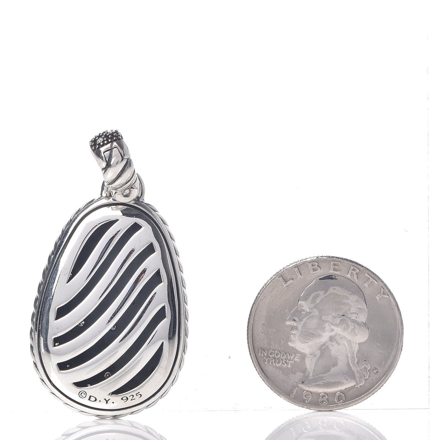 Sterling Silver Diamond Midnight Melange Enhancer Pendant