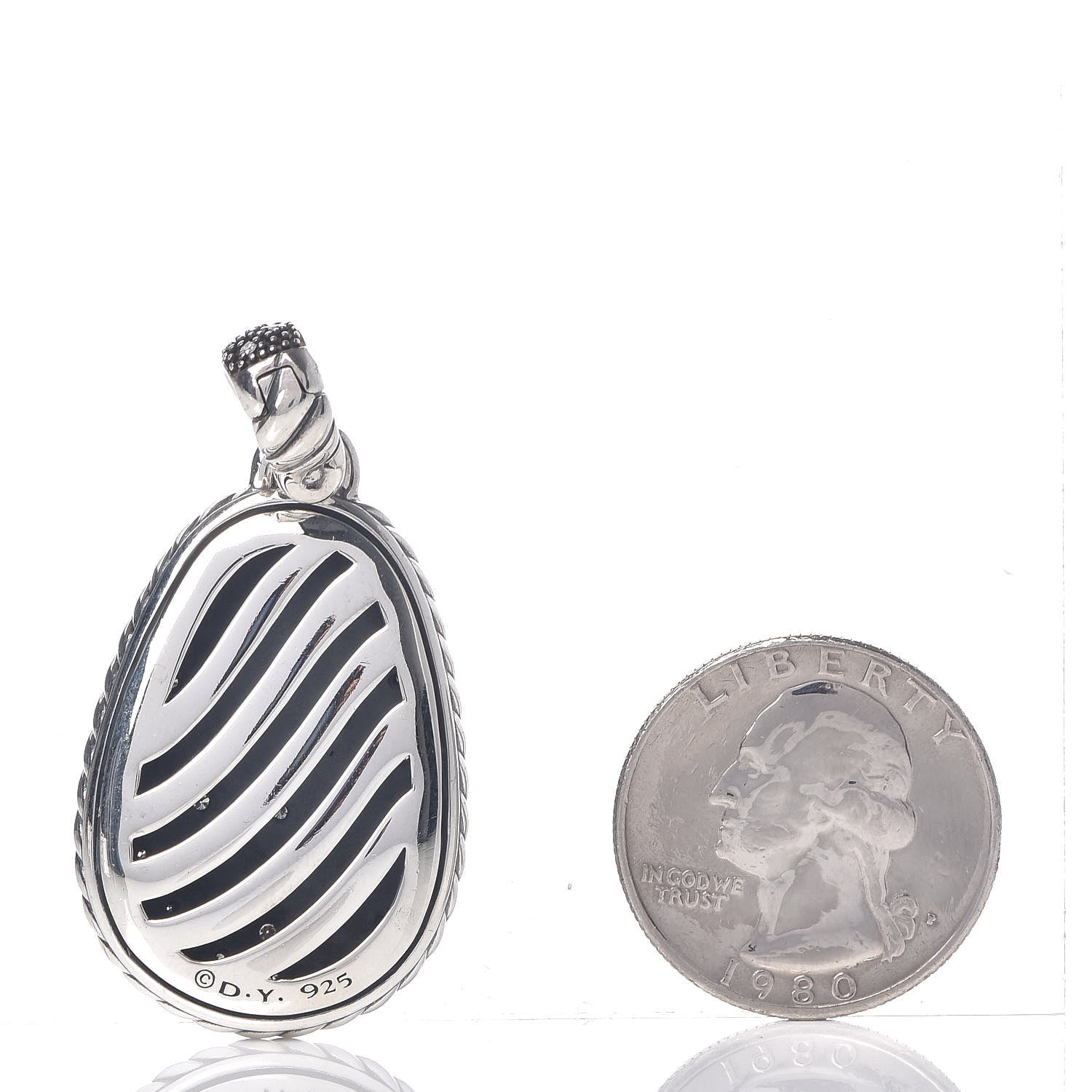 David Yurman Sterling Silver Diamond Midnight Melange Enhancer Pendant 2 of 4