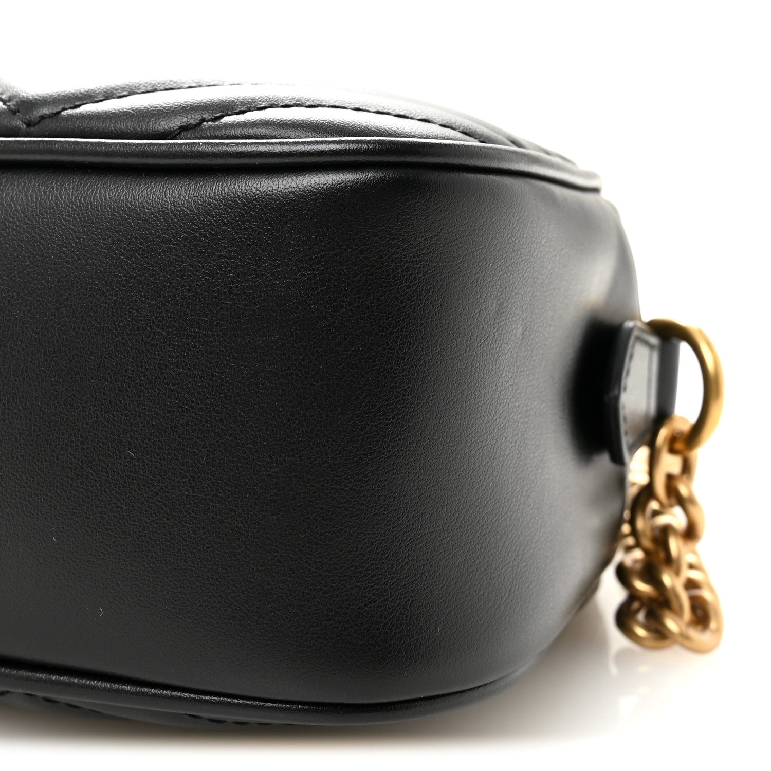 Gucci Calfskin Matelasse Small GG Marmont Chain Shoulder Bag Black 10 of 10