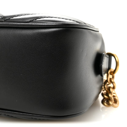 Gucci Calfskin Matelasse Small GG Marmont Chain Shoulder Bag Black 10 of 10