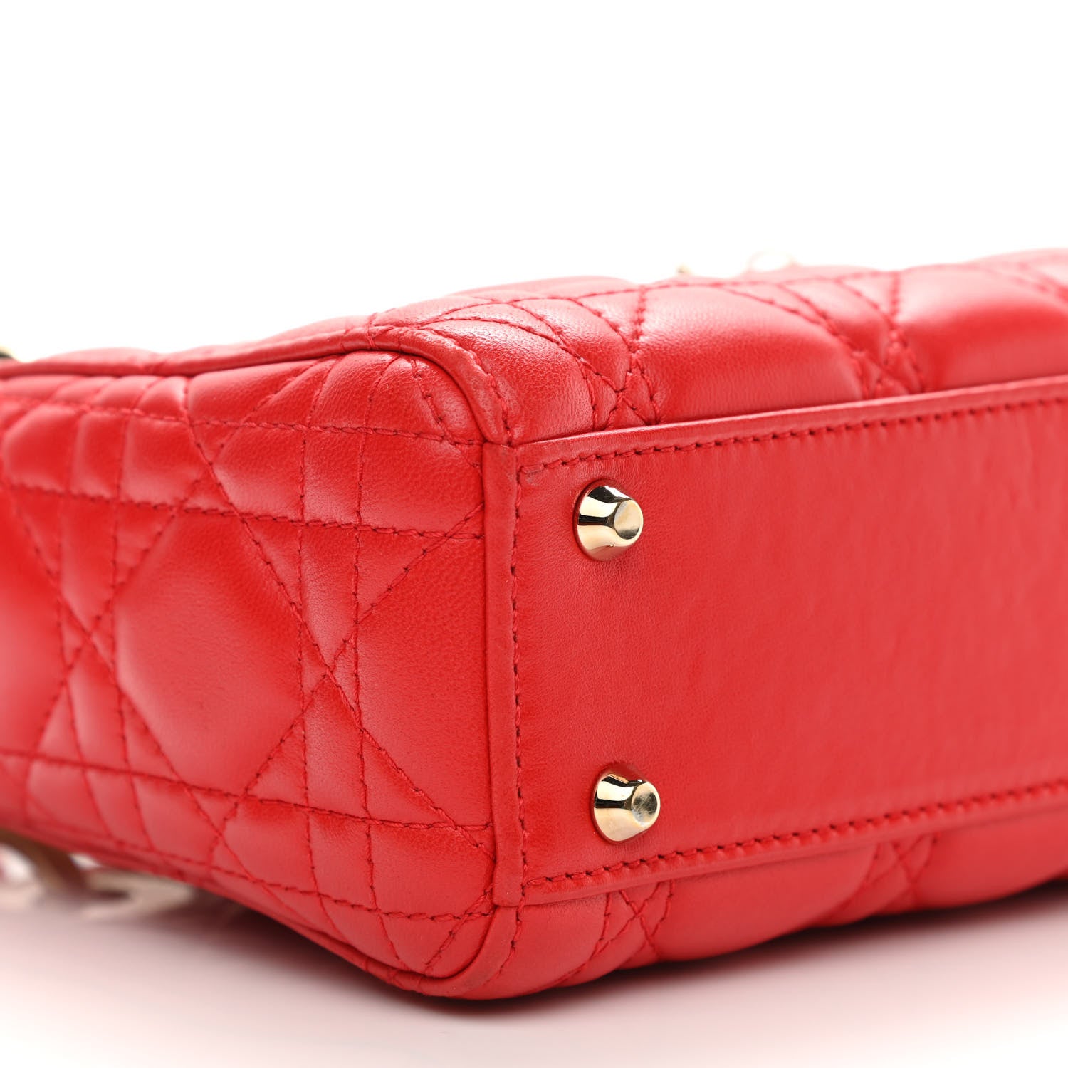 Christian Dior Lambskin Cannage Mini Lady Dior Geranium 18 of 21