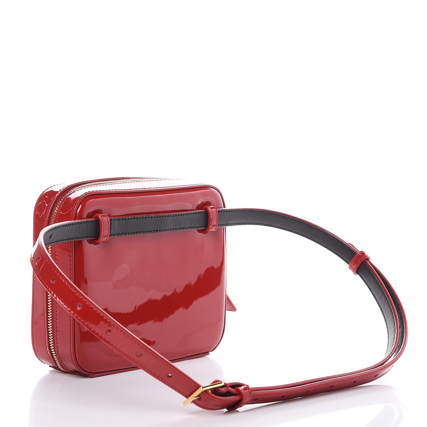 Patent Matelasse Vicky Monogram Belt Bag Red